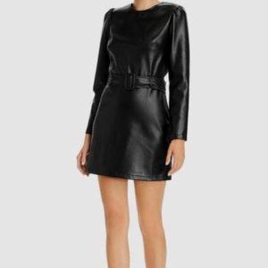 Lucy Paris Faux Leather Belted Mini Dress Size S Worn Once